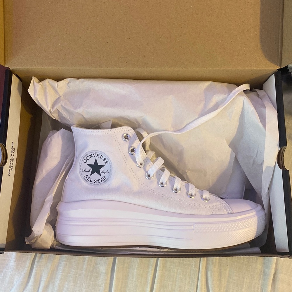 white platform converse